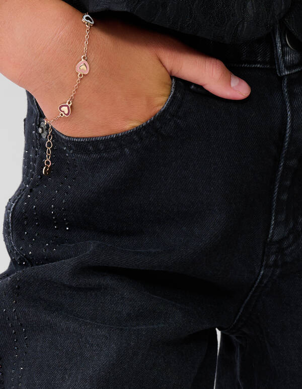 Jeans mit Strass-Finish in Schwarz SHOEBY GIRLS