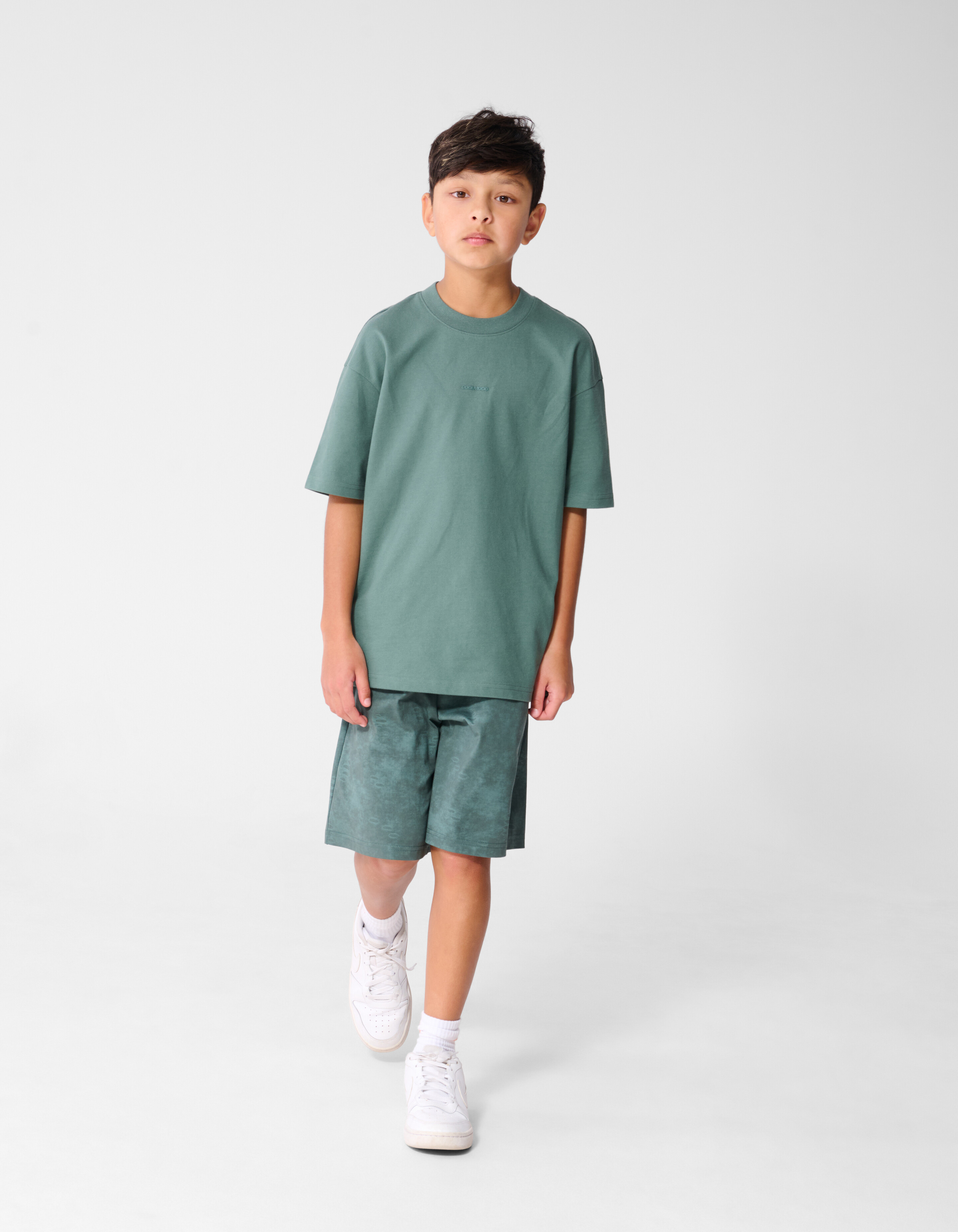 Minimal Text T-Shirt Gr&uuml;n SHOEBY BOYS