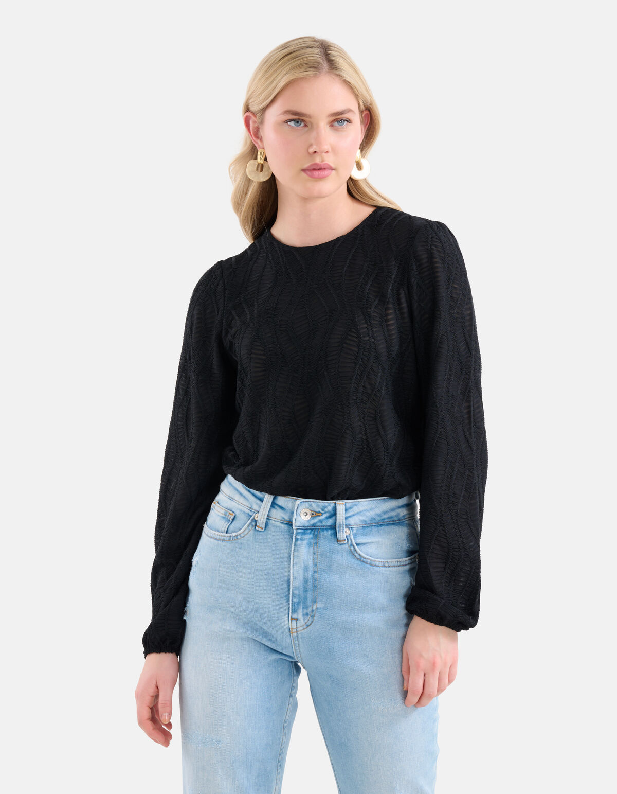 Textur Top Schwarz SHOEBY WOMEN