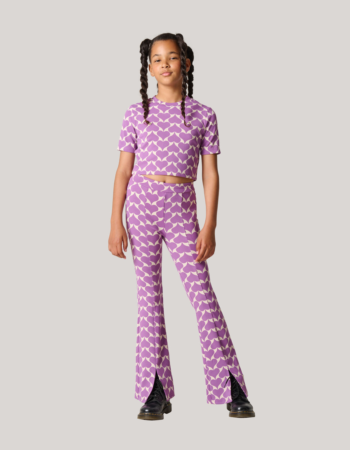 Heart Cropped Top Paars SHOEBY GIRLS