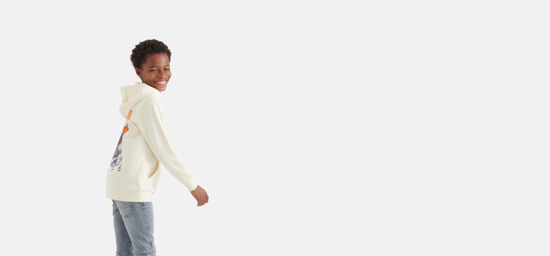 Printed Hoodie Offwhite SHOEBY BOYS