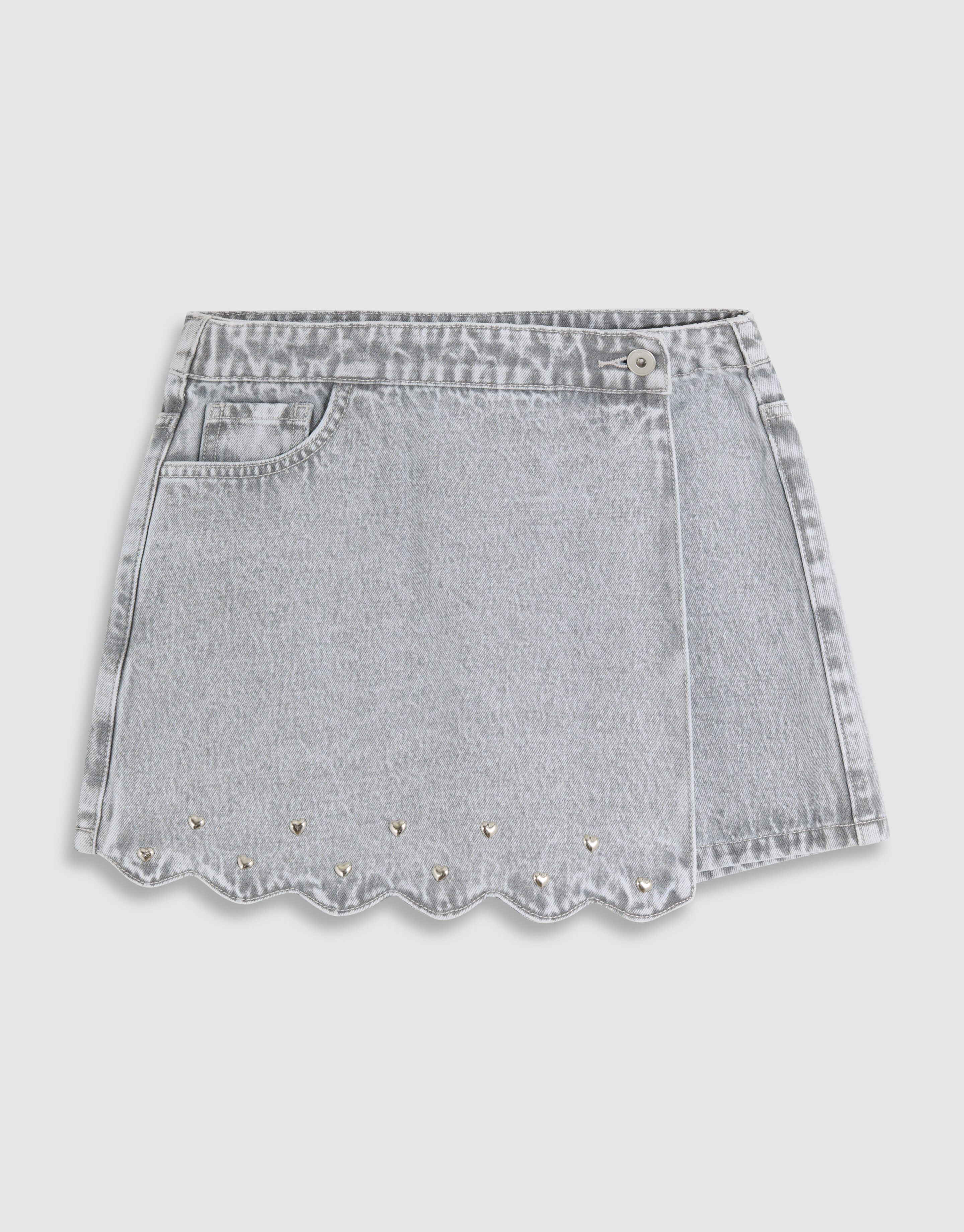 Herz-Wickelrock Hellgrau SHOEBY GIRLS