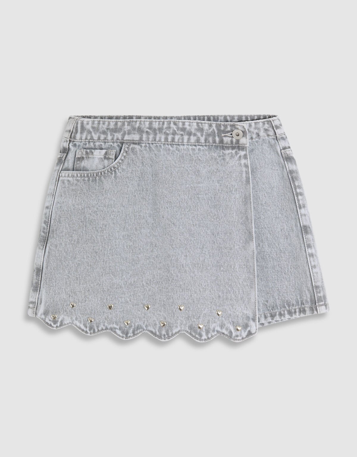 Herz-Wickelrock Hellgrau SHOEBY GIRLS