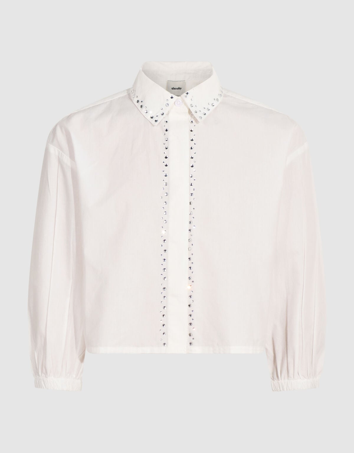 Strass Collar Bluse Wei&szlig; SHOEBY GIRLS