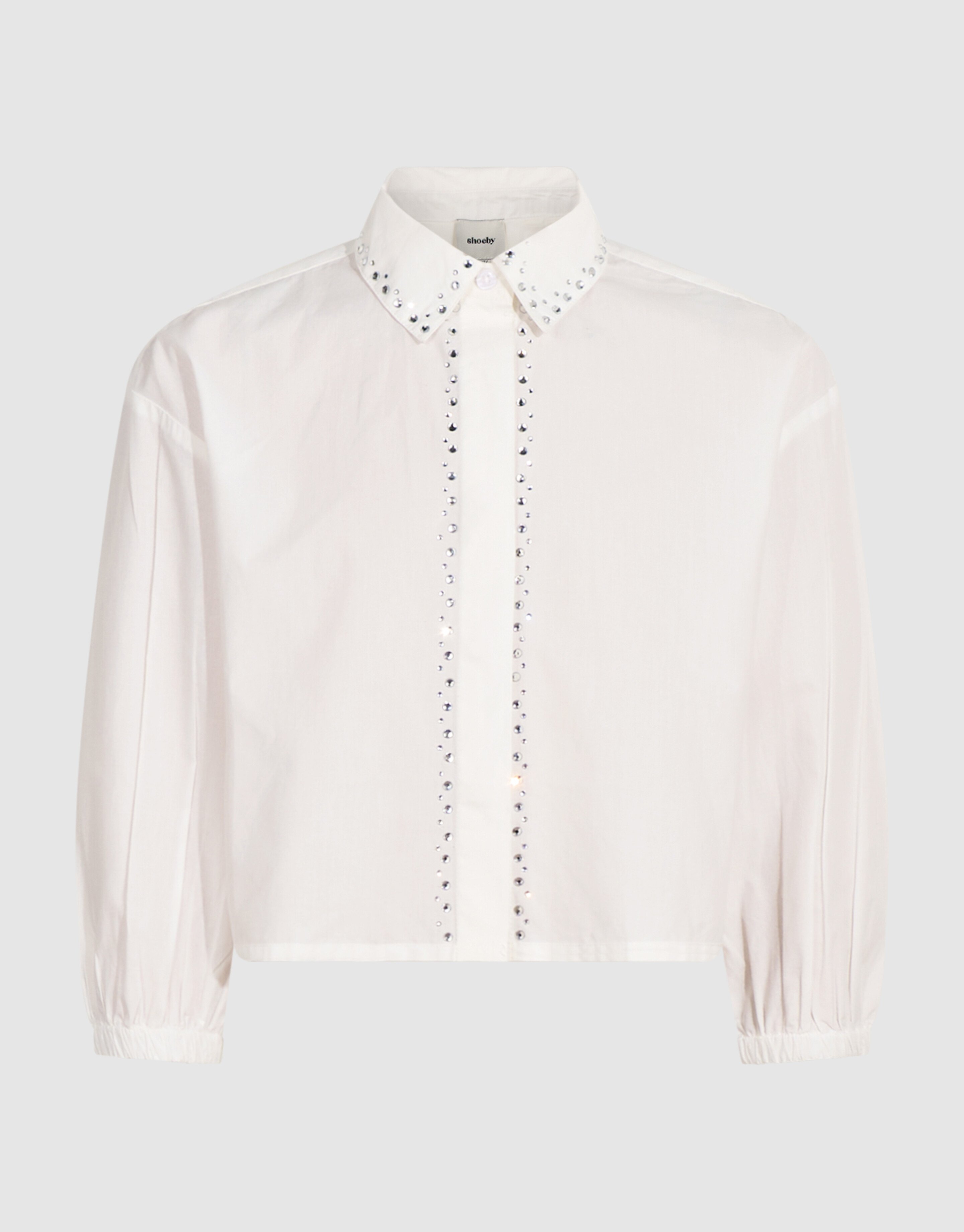 Strass Collar Bluse Wei&szlig; SHOEBY GIRLS