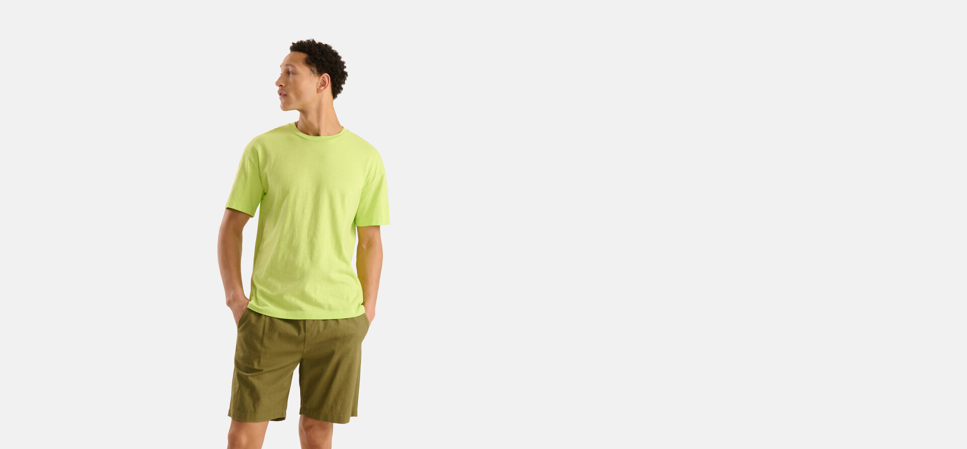 Leinen Short Dunkelgrün SHOEBY MEN