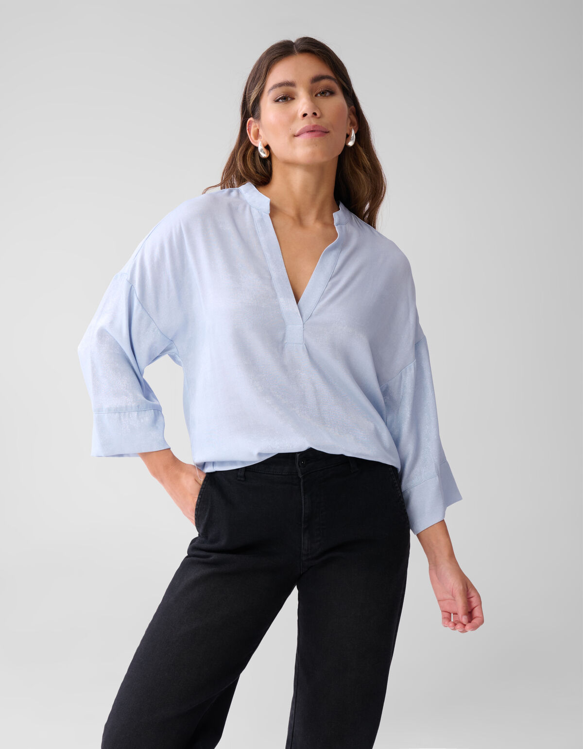 Shine Weite Bluse Hellblau SHOEBY WOMEN