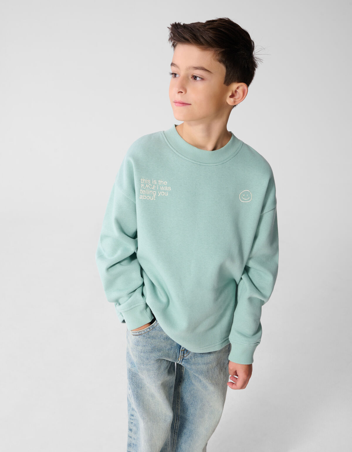 Oversized Artwork-Sweatshirt Hellgr&uuml;n SHOEBY BOYS