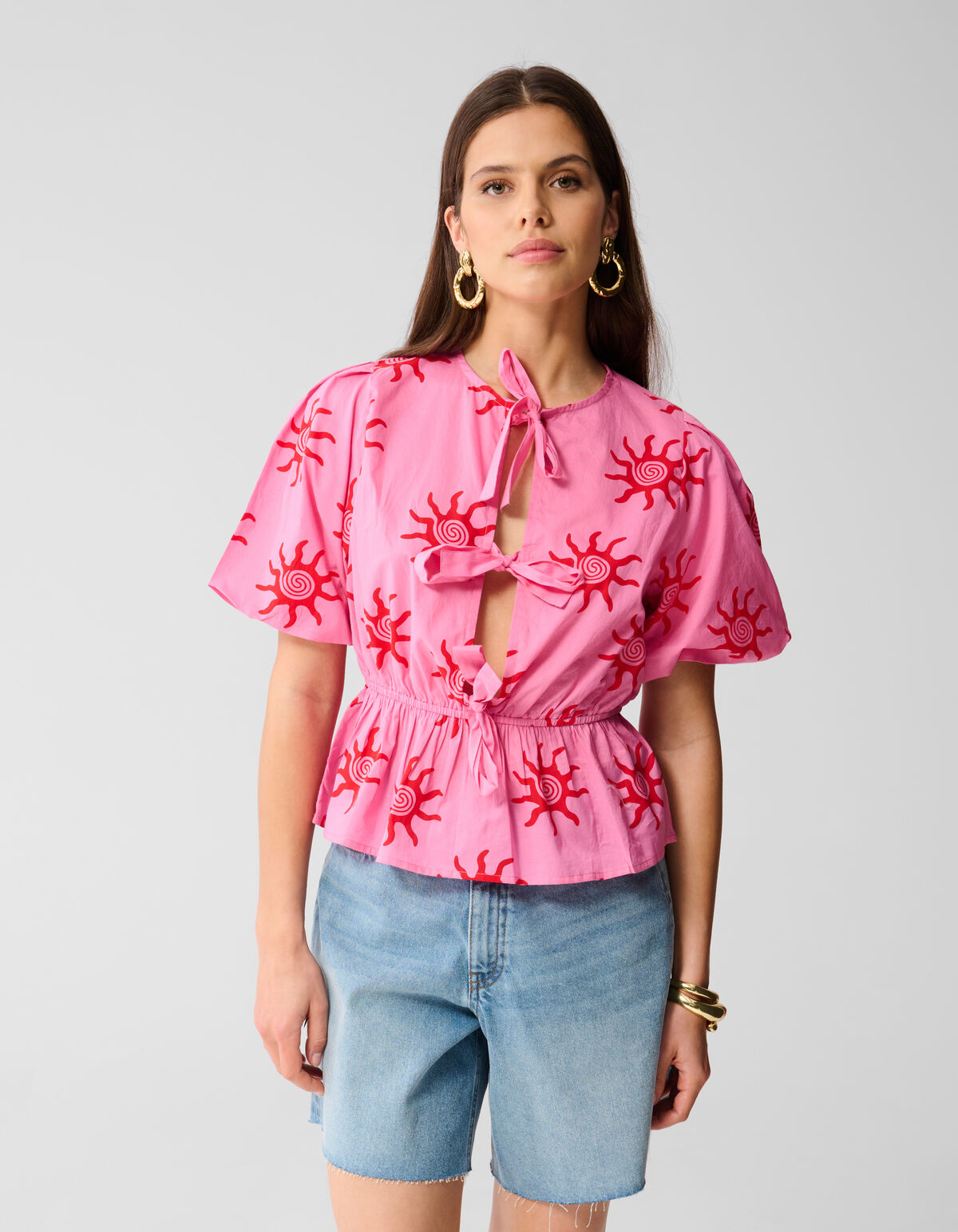 Bedrucktes Schleifentop Rosa SHOEBY WOMEN