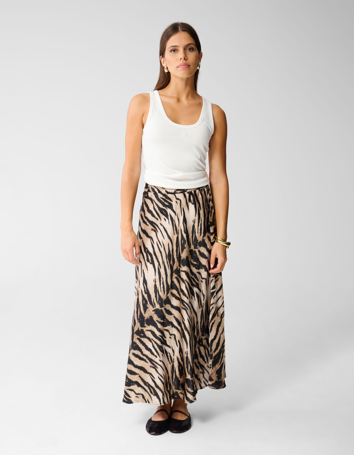 Satin Tiger Maxirock Braun SHOEBY WOMEN
