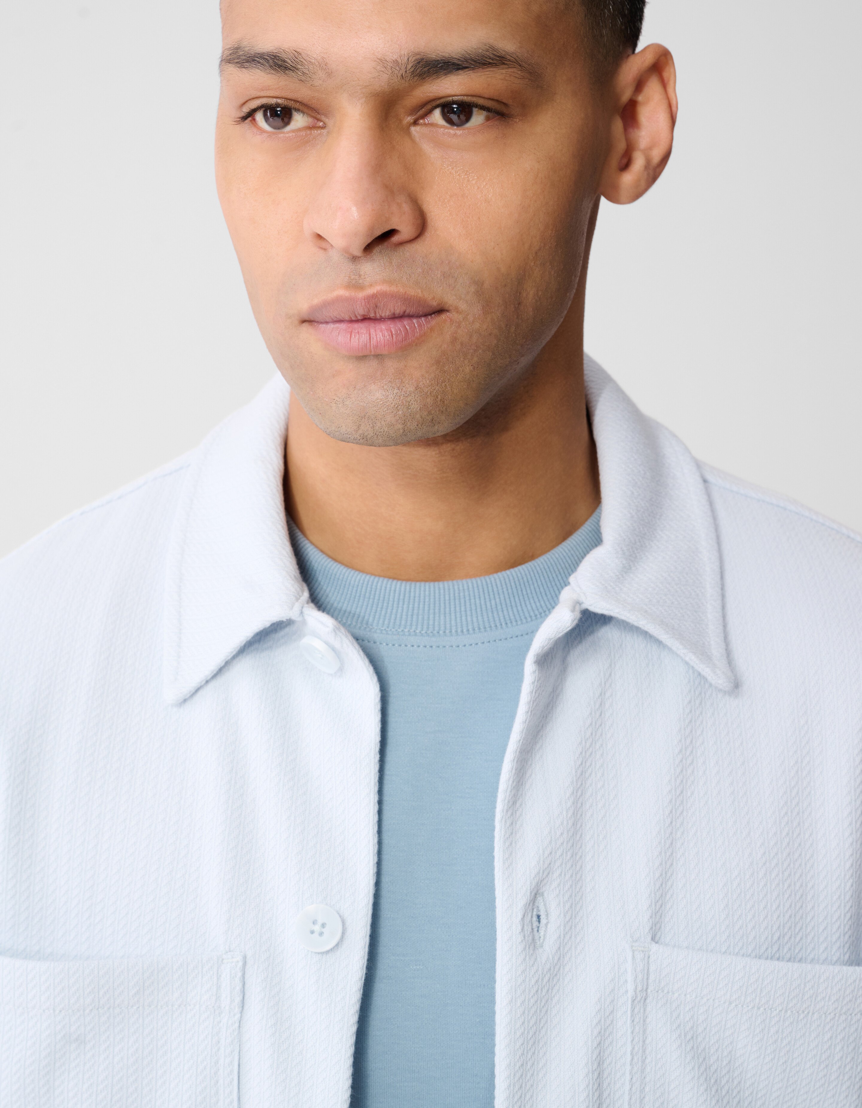 Strukturiertes Overshirt Hellblau SHOEBY MEN