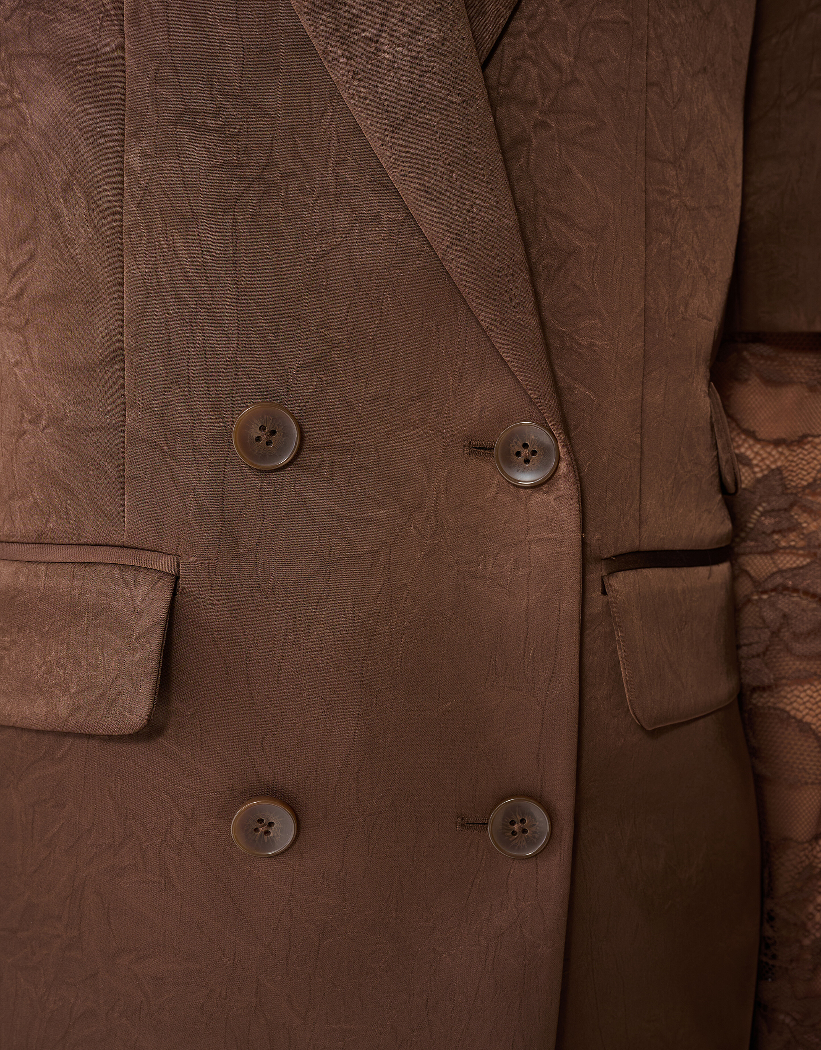 Kurz&auml;rmeliger Blazer Dunkelbraun SHOEBY WOMEN