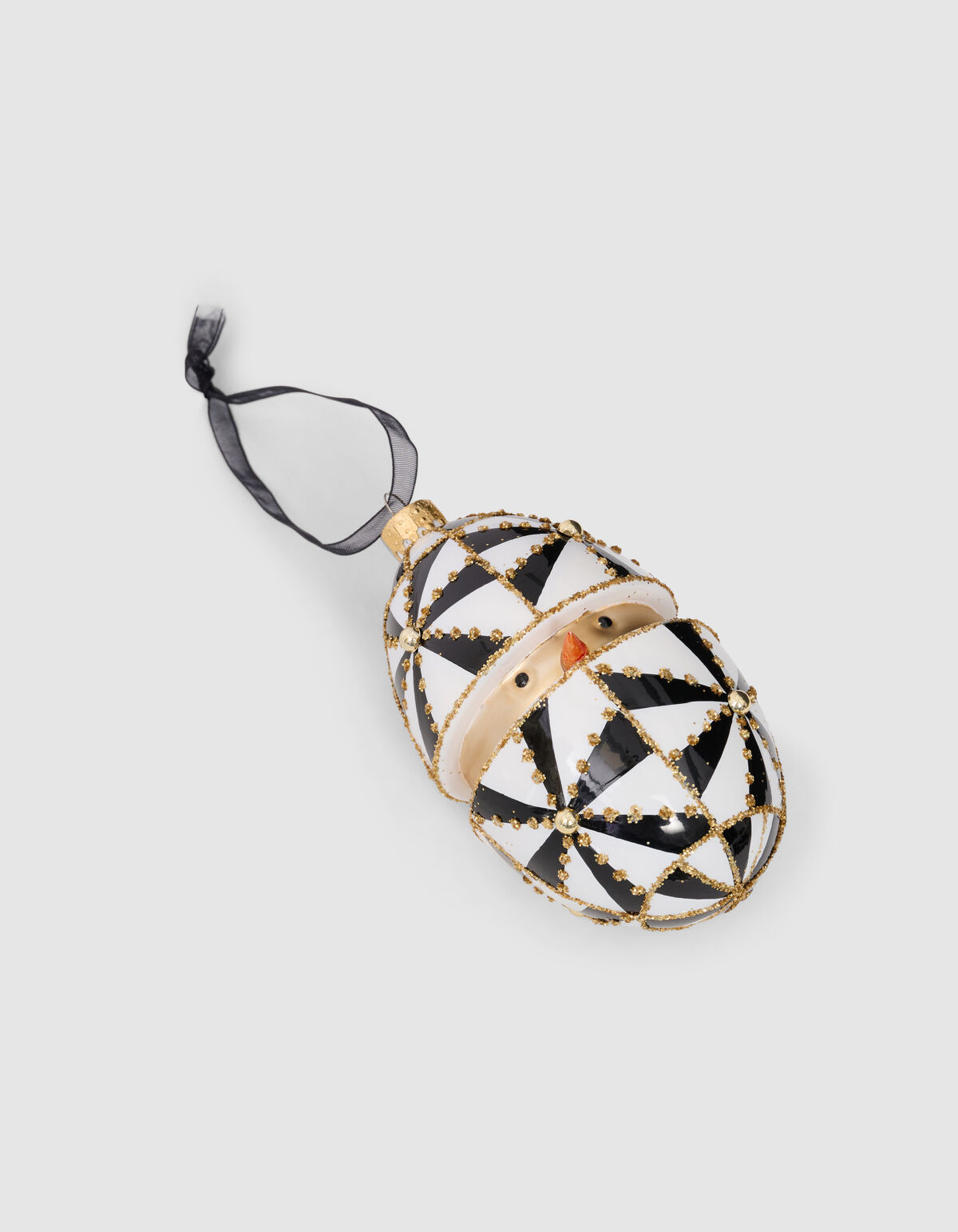 Eier-Weihnachtskugel Schwarz/Weiß von Fred SHOEBY ACCESSOIRES