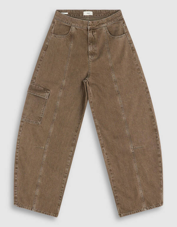 Cargo Barrel Fit Jeans Gr&uuml;n SHOEBY WOMEN