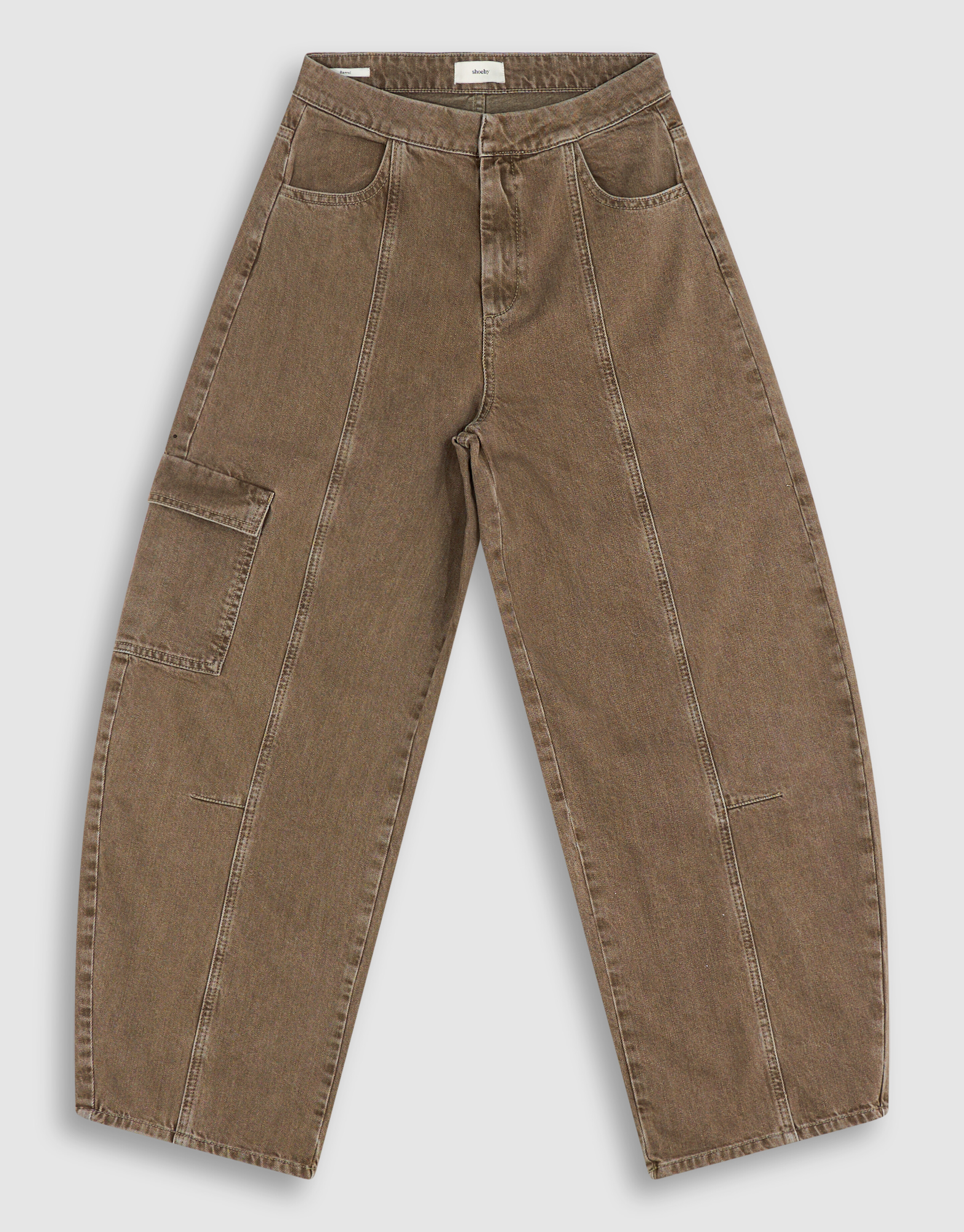 Cargo Barrel Fit Jeans Gr&uuml;n SHOEBY WOMEN