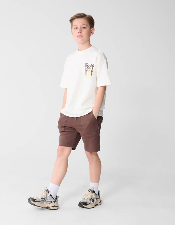 Palm Artwork T-Shirt Gebrochen Wei&szlig; SHOEBY BOYS