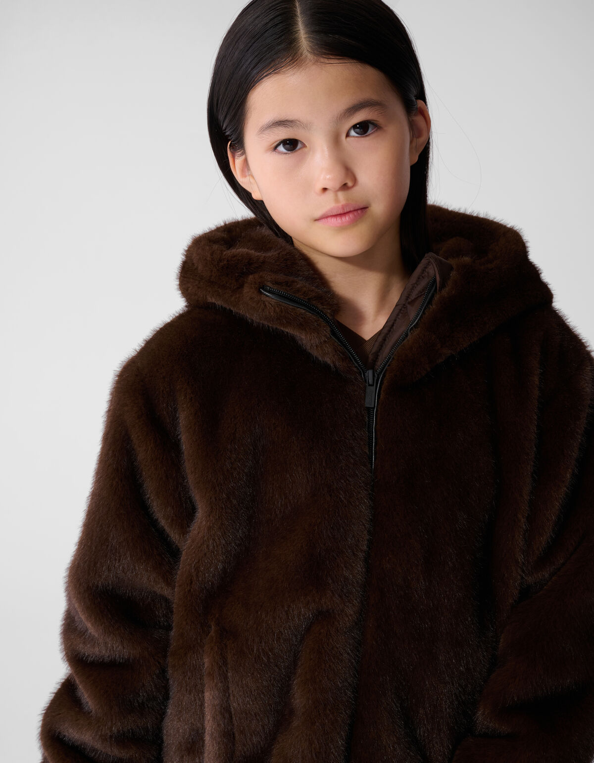 Kunstpelzjacke Dunkelbraun SHOEBY GIRLS