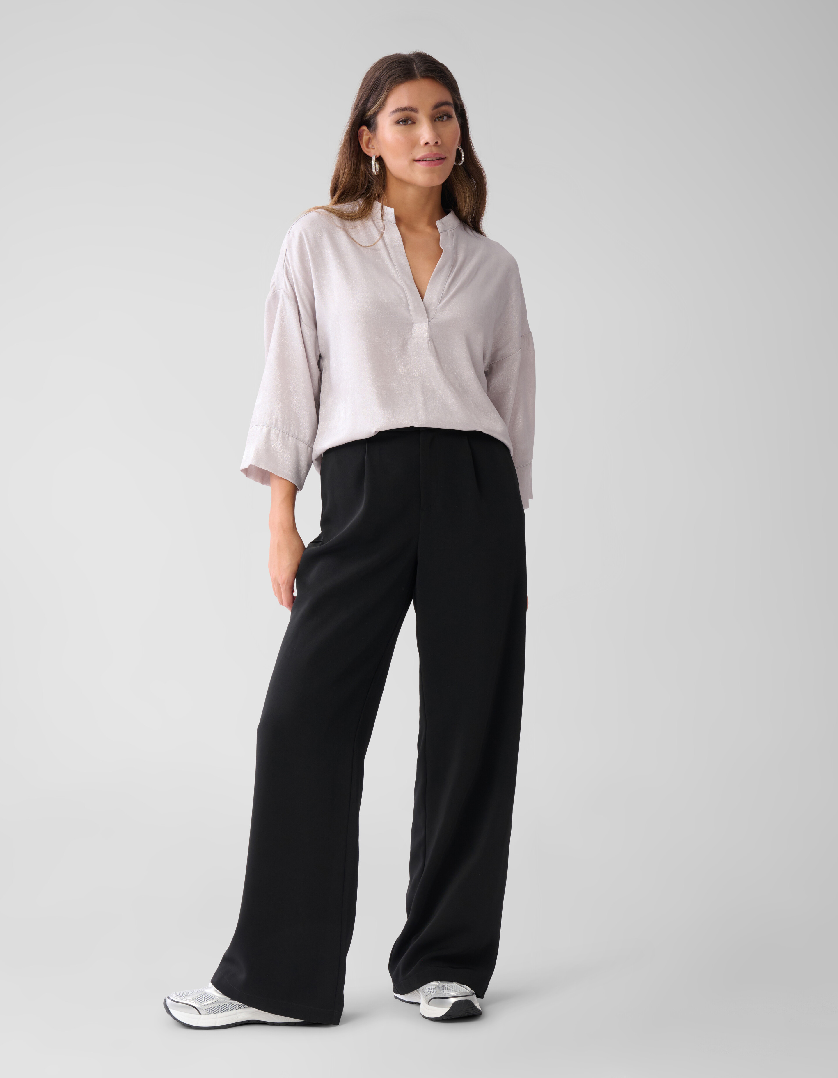 Glänzende weite Bluse Silber SHOEBY WOMEN