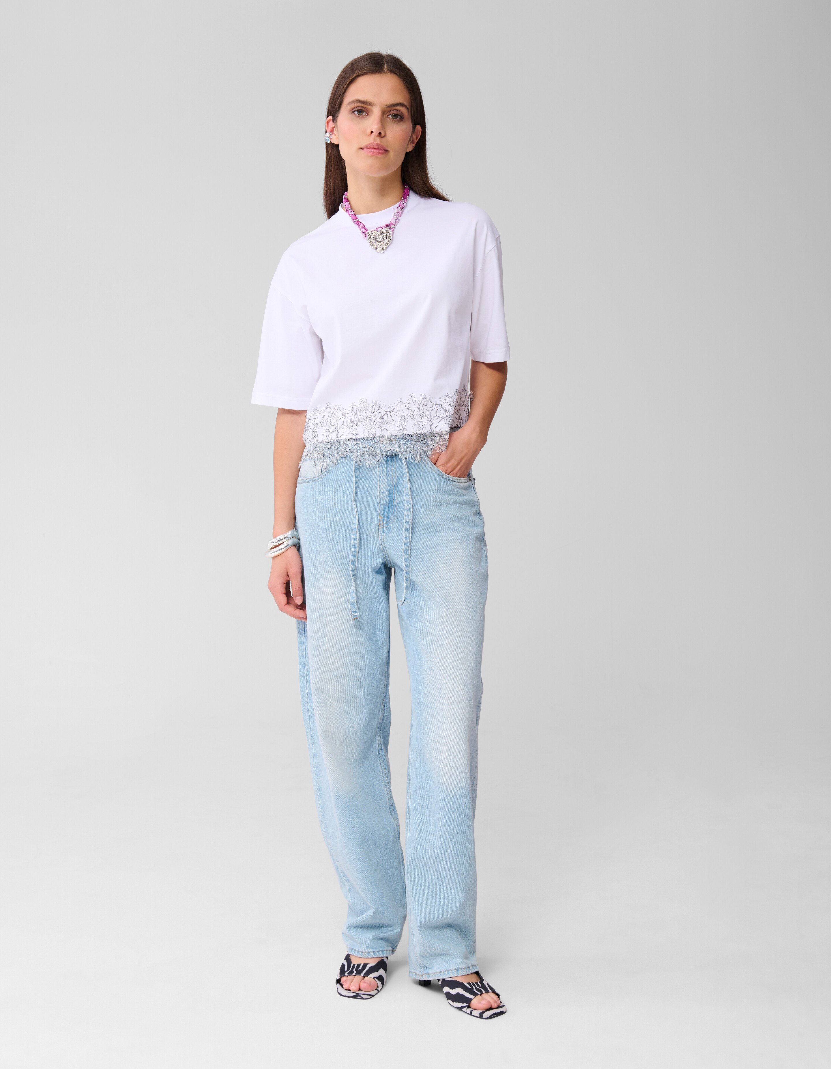 Spitzen-T-Shirt Weiß SHOEBY WOMEN
