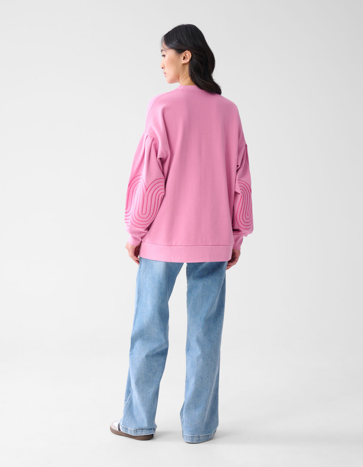 Patchwork Wirbel-Pullover Rosa SHOEBY WOMEN