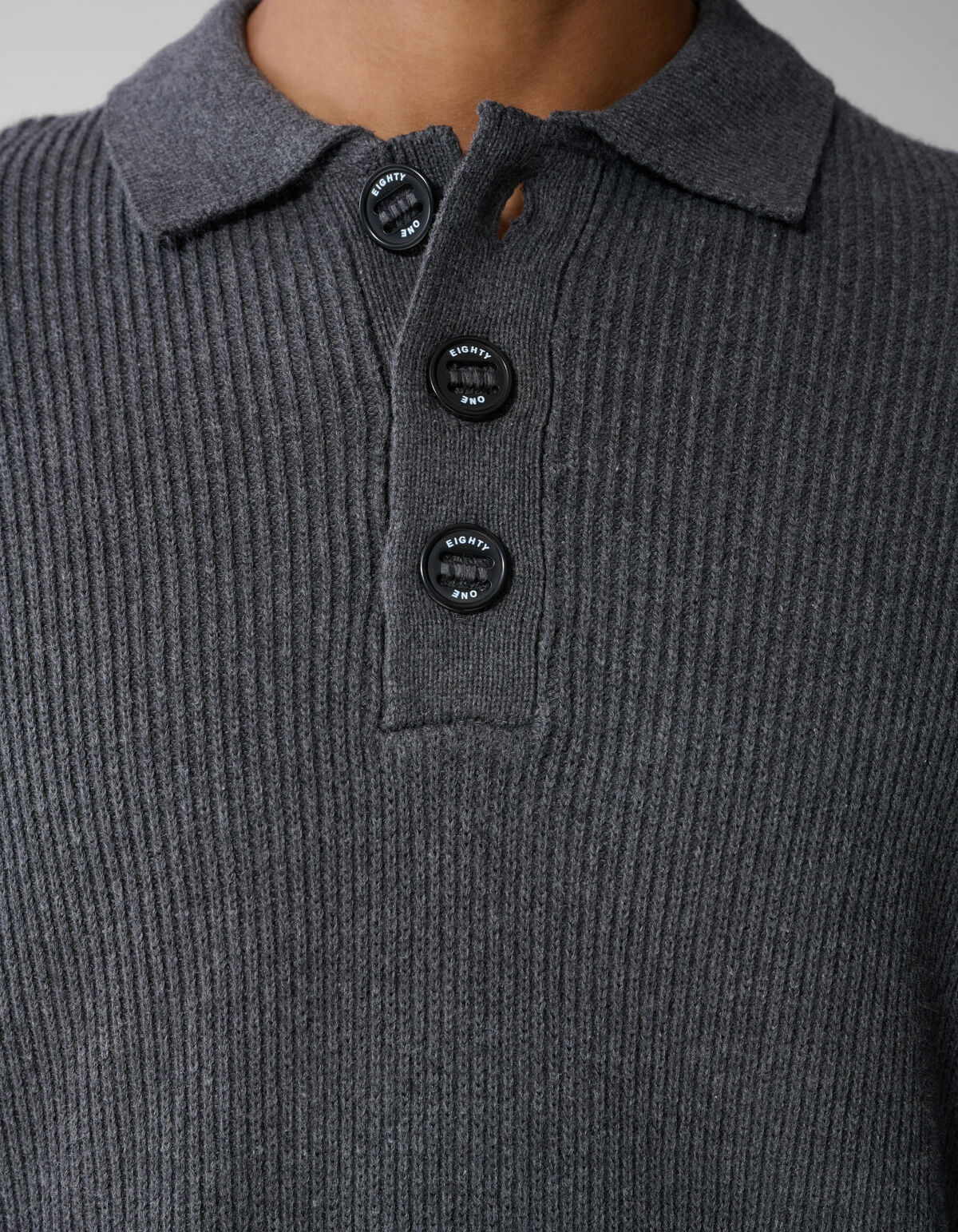 Heavy Strickpolo Grau SHOEBY MEN