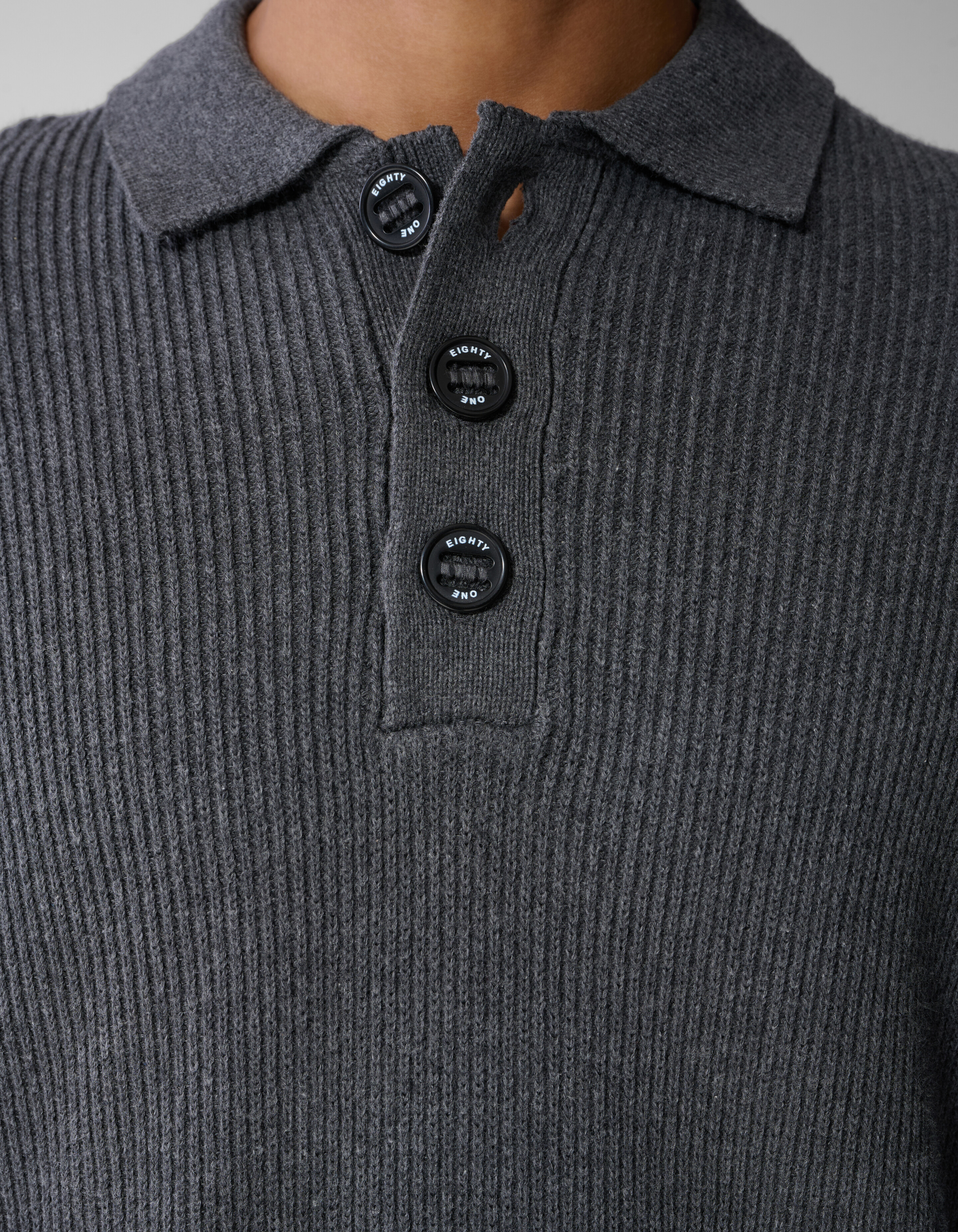 Heavy Strickpolo Grau SHOEBY MEN