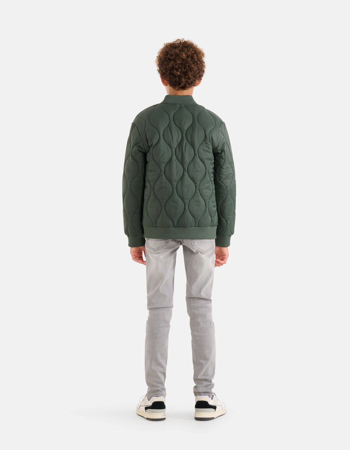 Gewellte wattierte Jacke Dunkelgrün SHOEBY BOYS