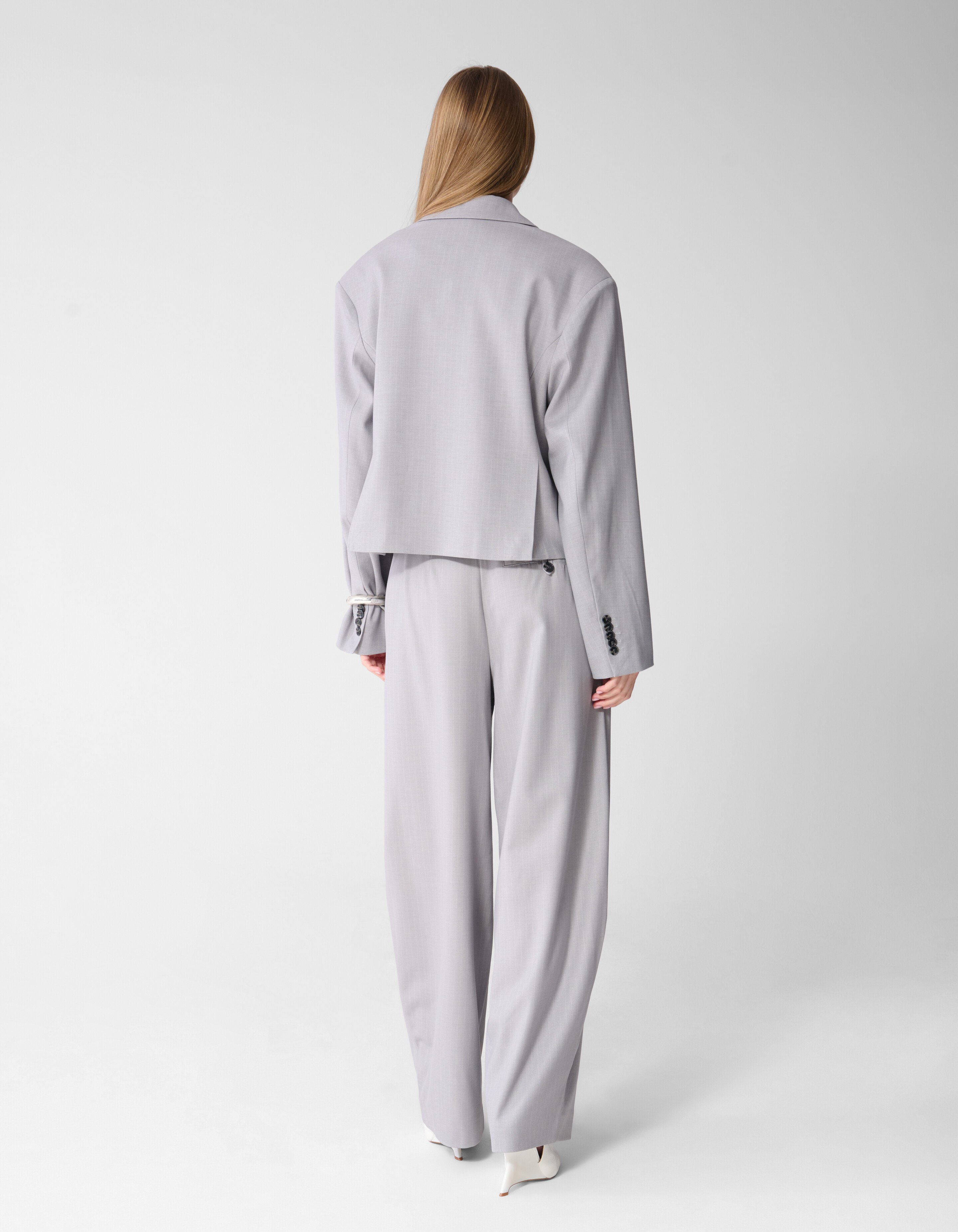 Pinstripe Barrel Fit Hose Hellgrau SHOEBY WOMEN