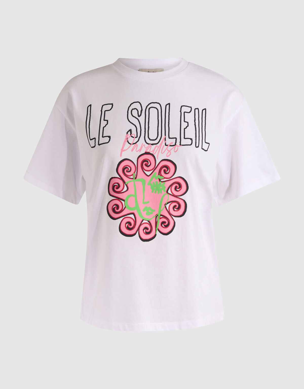 Le Soleil Kunstwerk T-shirt Wit SHOEBY WOMEN