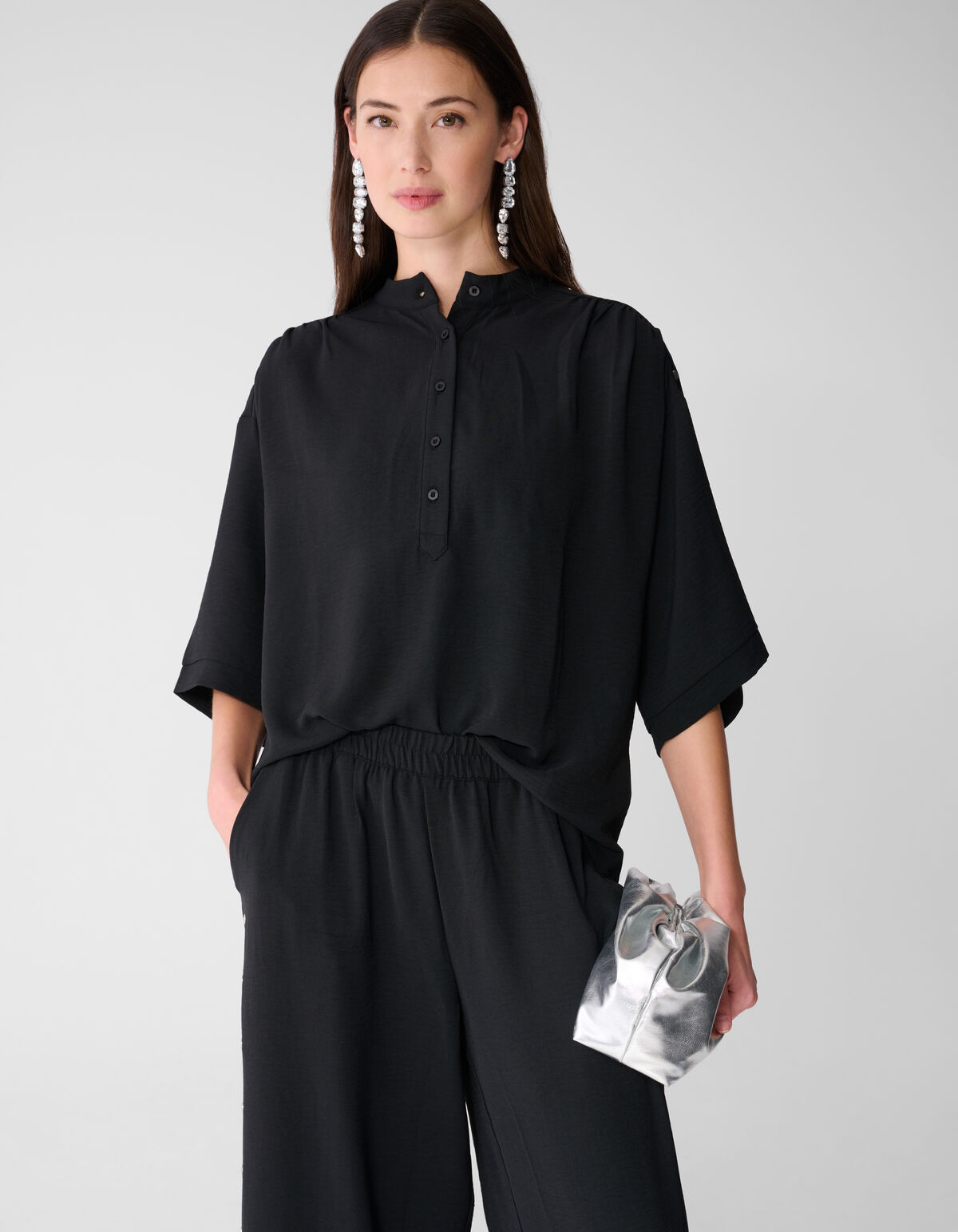 Twist-Studs-Bluse Schwarz SHOEBY WOMEN