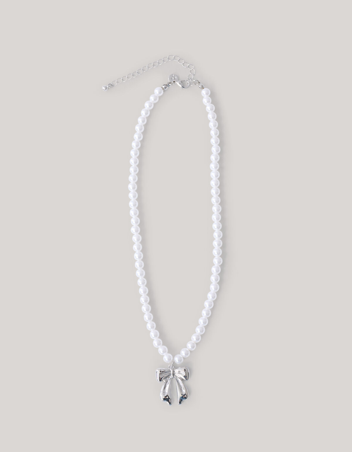 Schleife Perlenkette Silber SHOEBY ACCESSOIRES