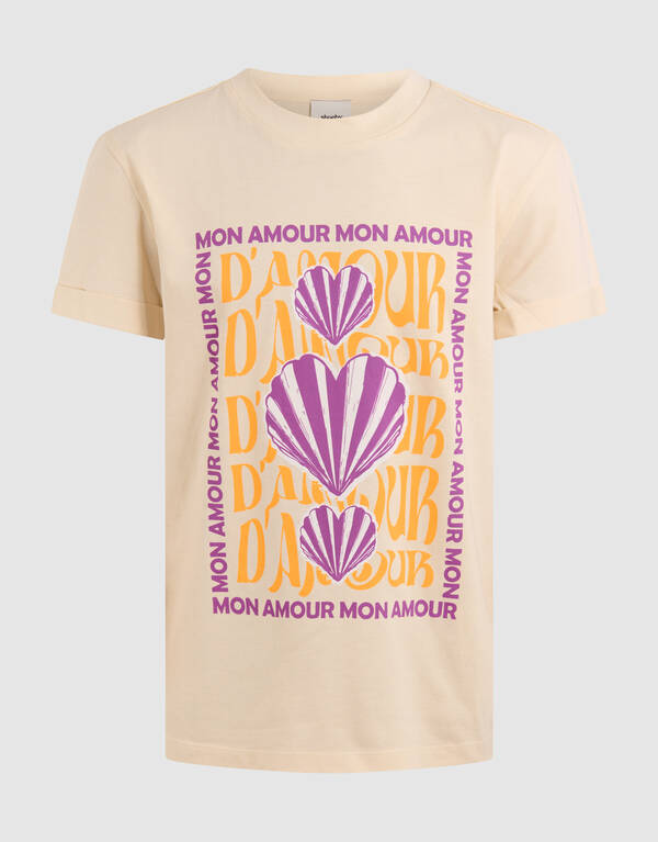 Amour Kunstwerk T-shirt Sand SHOEBY GIRLS