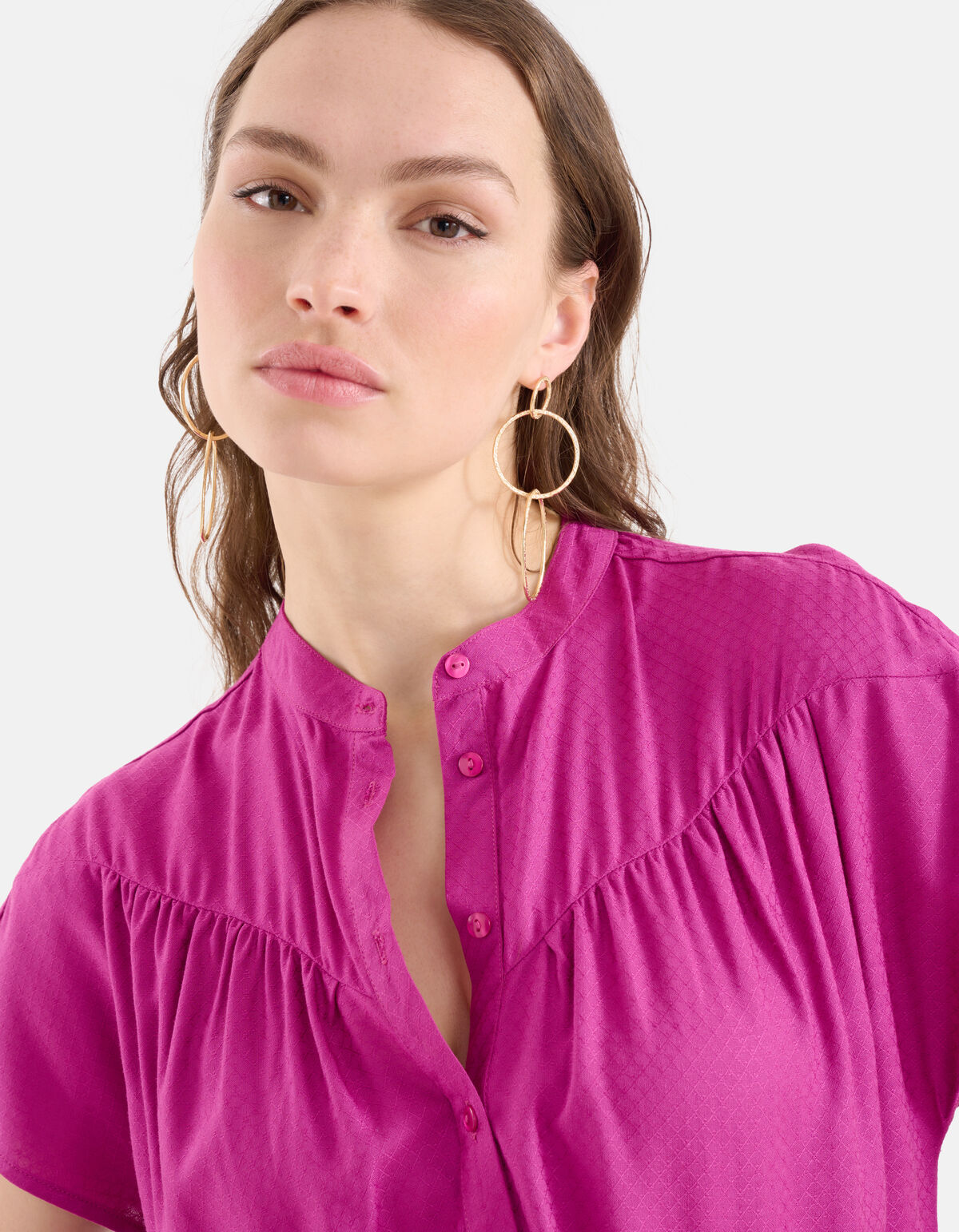 Relaxed Fit Top Dunkelrosa SHOEBY WOMEN