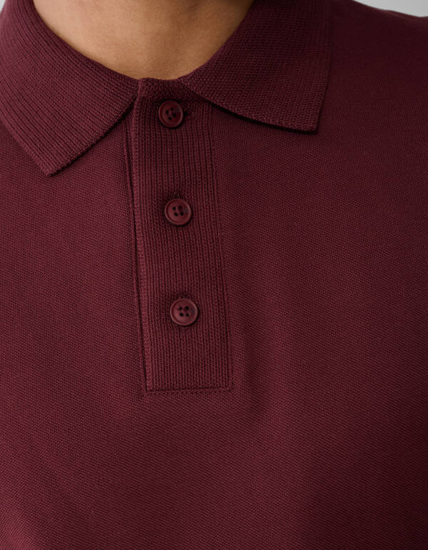 Strickpolo Dunkelrot SHOEBY MEN