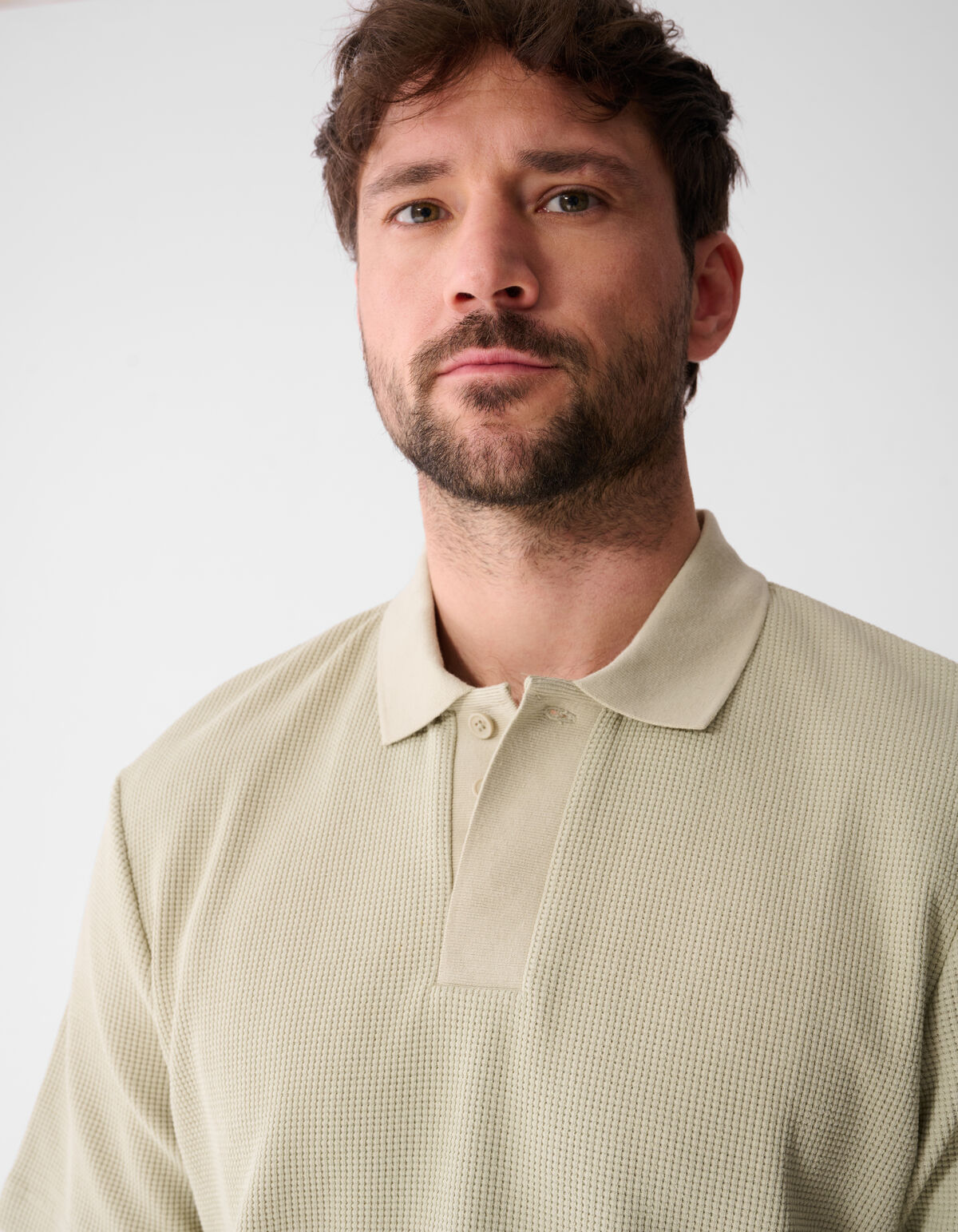 Waffle Polo Hellgr&uuml;n SHOEBY MEN