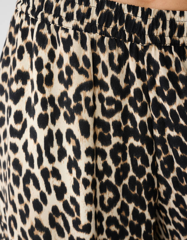 Sportliche Leopardenhose mit weitem Bein, braun SHOEBY WOMEN