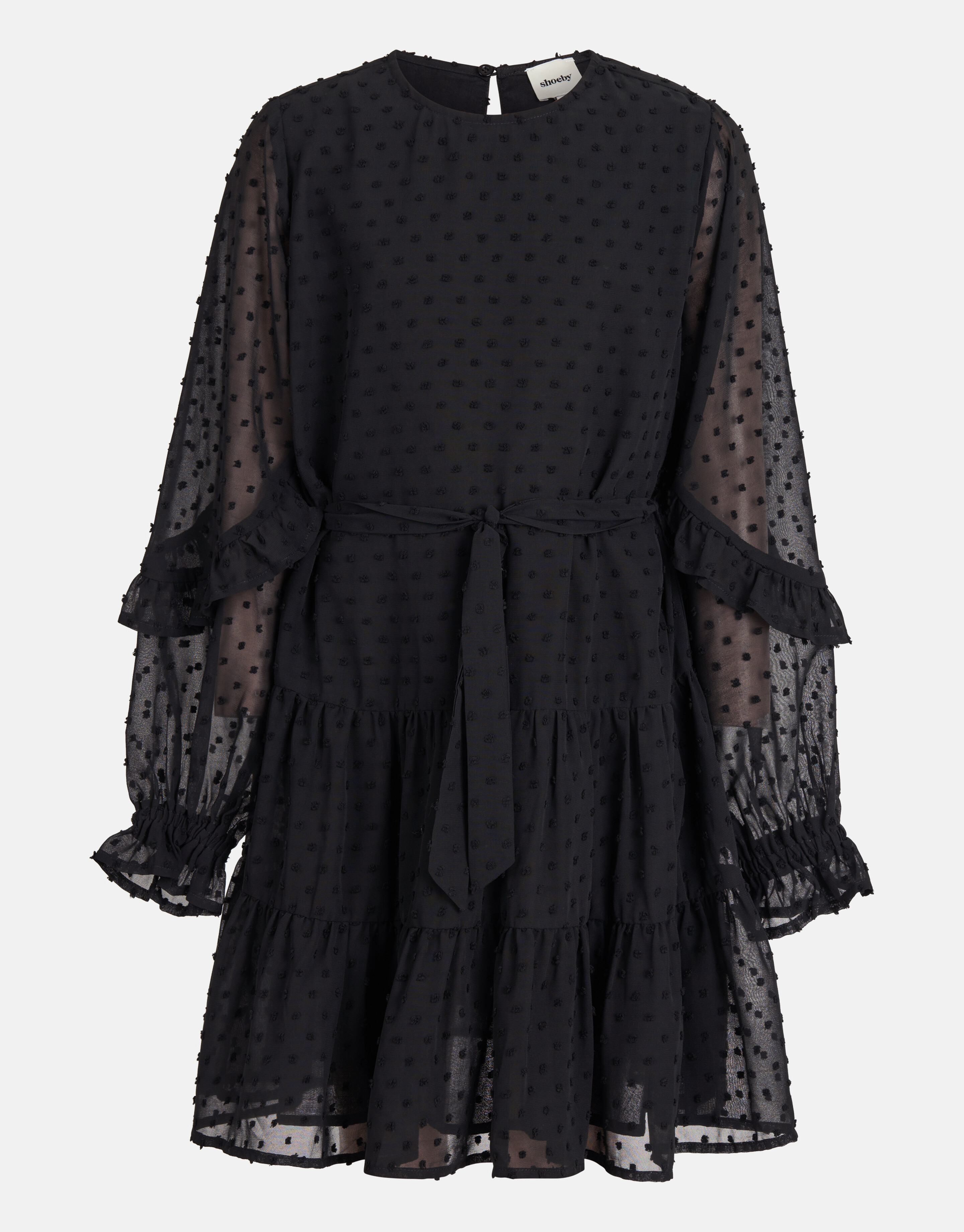 Chiffon-Pünktchenkleid Schwarz SHOEBY GIRLS