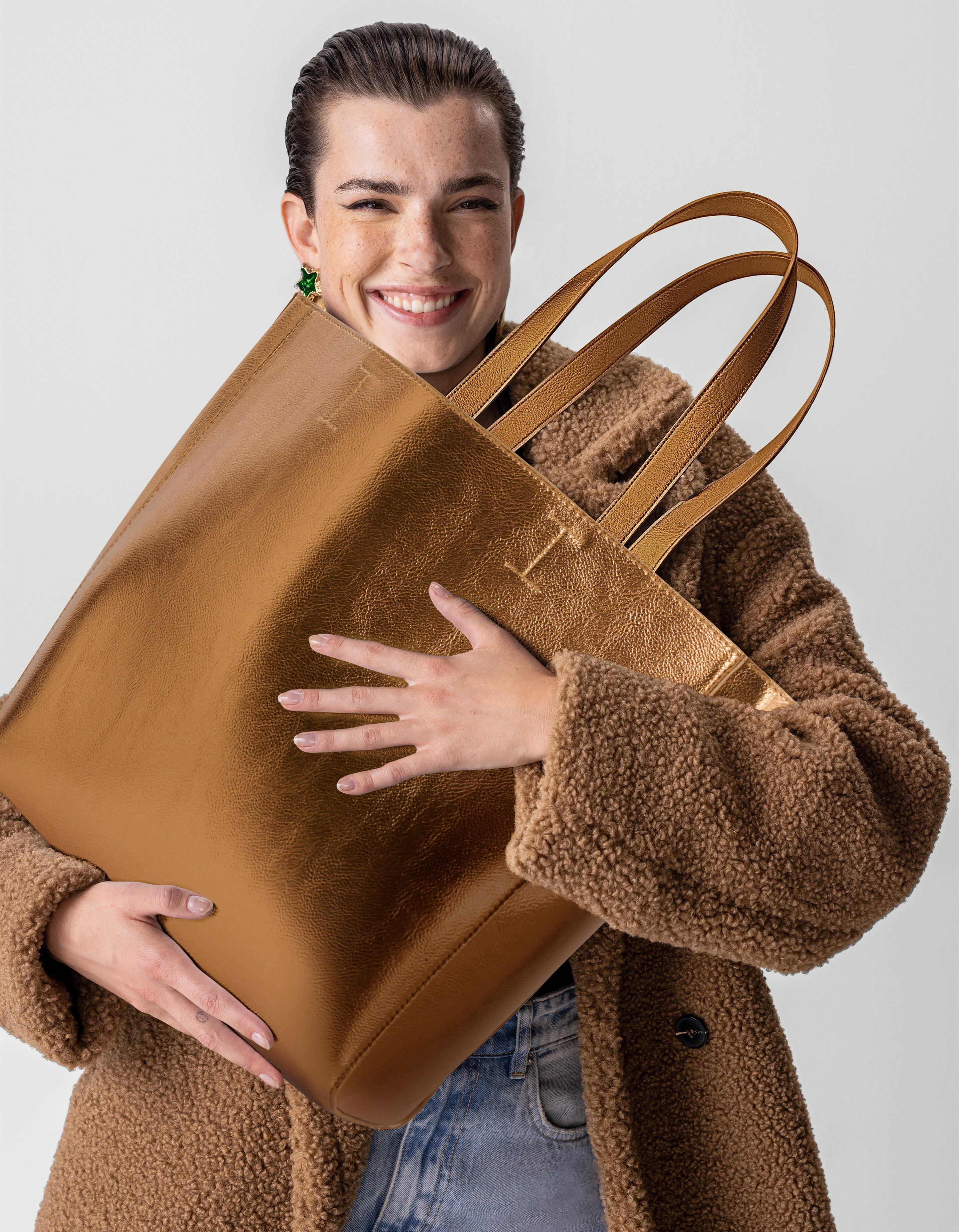Metallic Shopper Tasche Bronze SHOEBY ACCESSOIRES