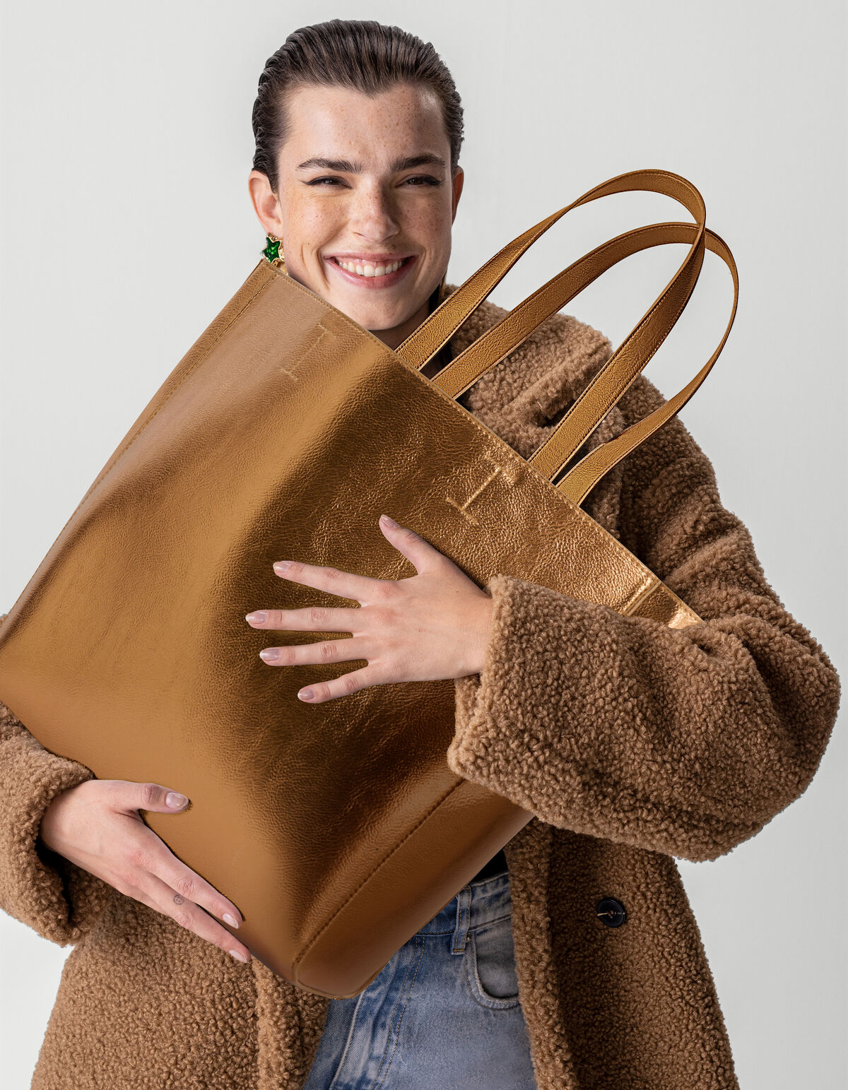 Metallic Shopper Tasche Bronze SHOEBY ACCESSOIRES