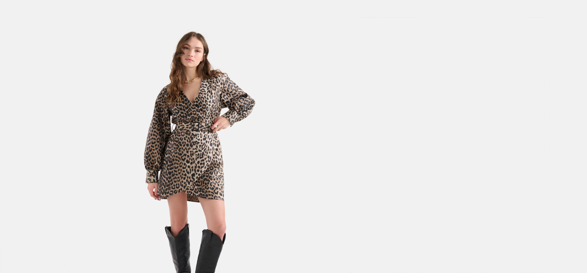 Leopard-Jacquard-Kleid Braun SHOEBY WOMEN