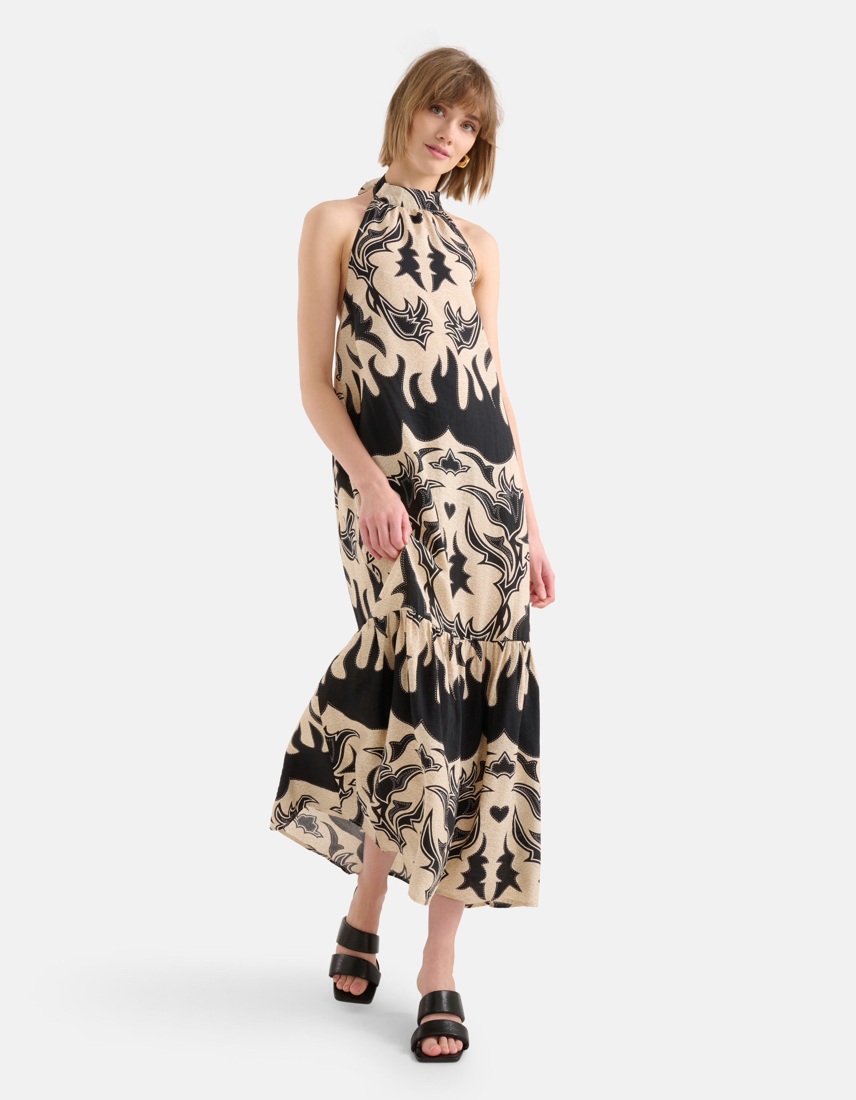 Artwork Trägerkleid Schwarz/Beige SHOEBY WOMEN