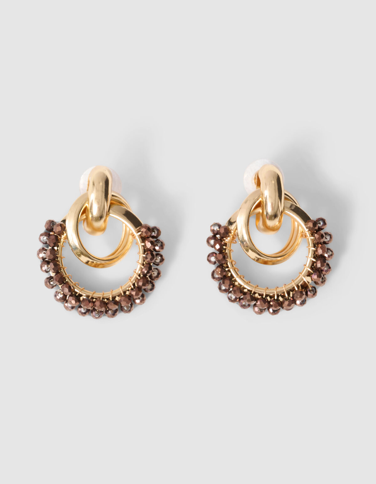 Perlenohrringe Gold/Grau SHOEBY ACCESSOIRES