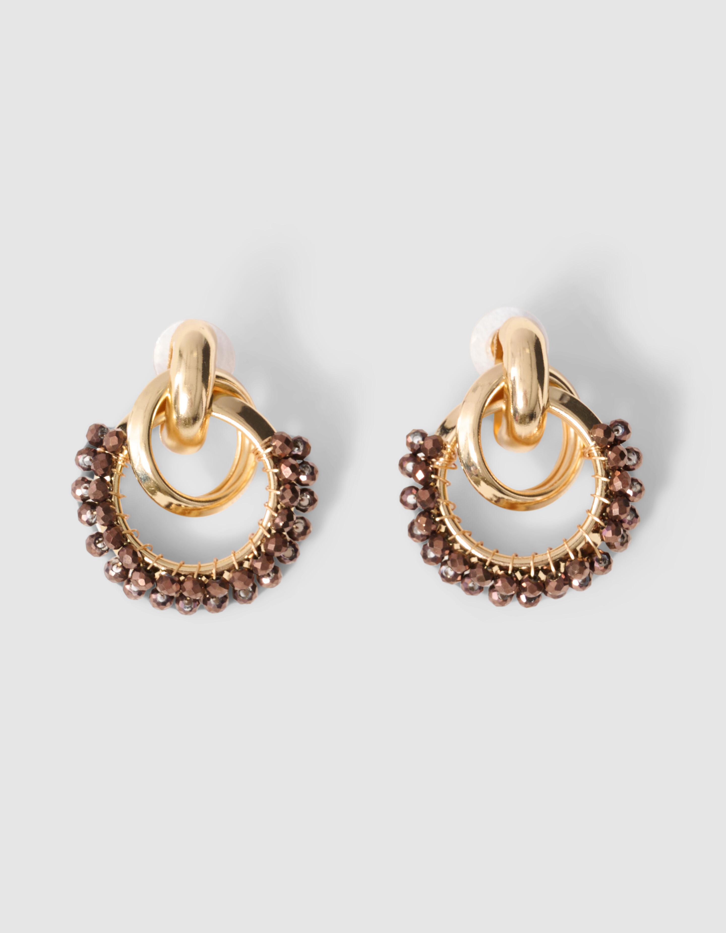 Perlenohrringe Gold/Grau SHOEBY ACCESSOIRES