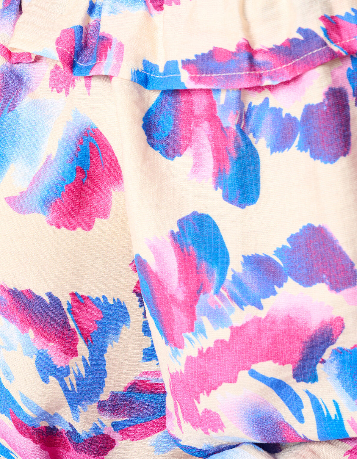 Bedrucktes schulterfreies Top Gebroken Wit SHOEBY WOMEN