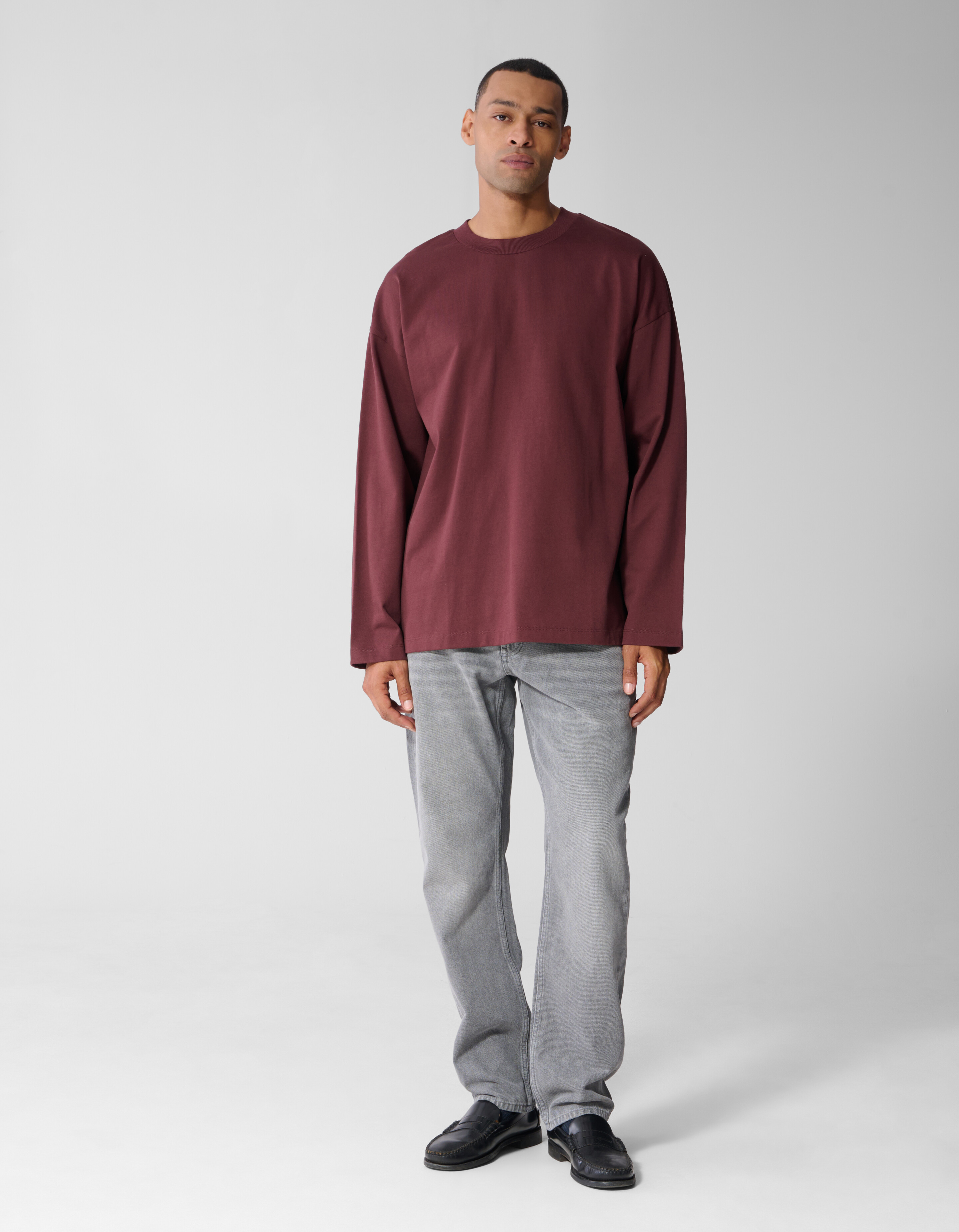 Basic Relaxed Fit Langarmshirt Rot SHOEBY MEN