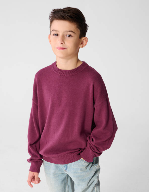 Oversized Strickpullover Dunkelrot SHOEBY BOYS