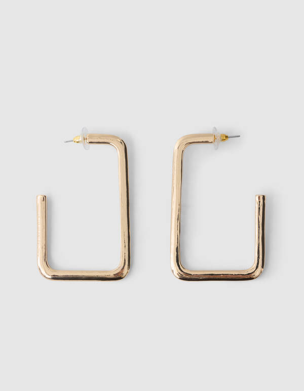 Quadratische Creolen Gold SHOEBY ACCESSOIRES