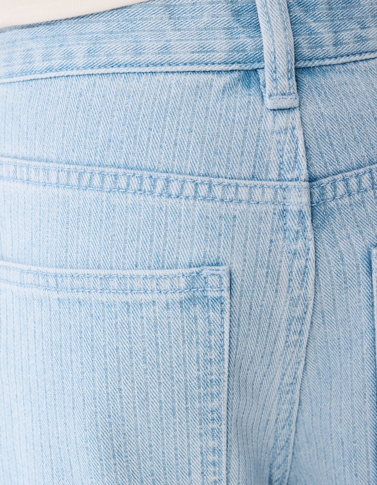 Gestreifte Carpenter Denim Shorts Hellblau SHOEBY BOYS