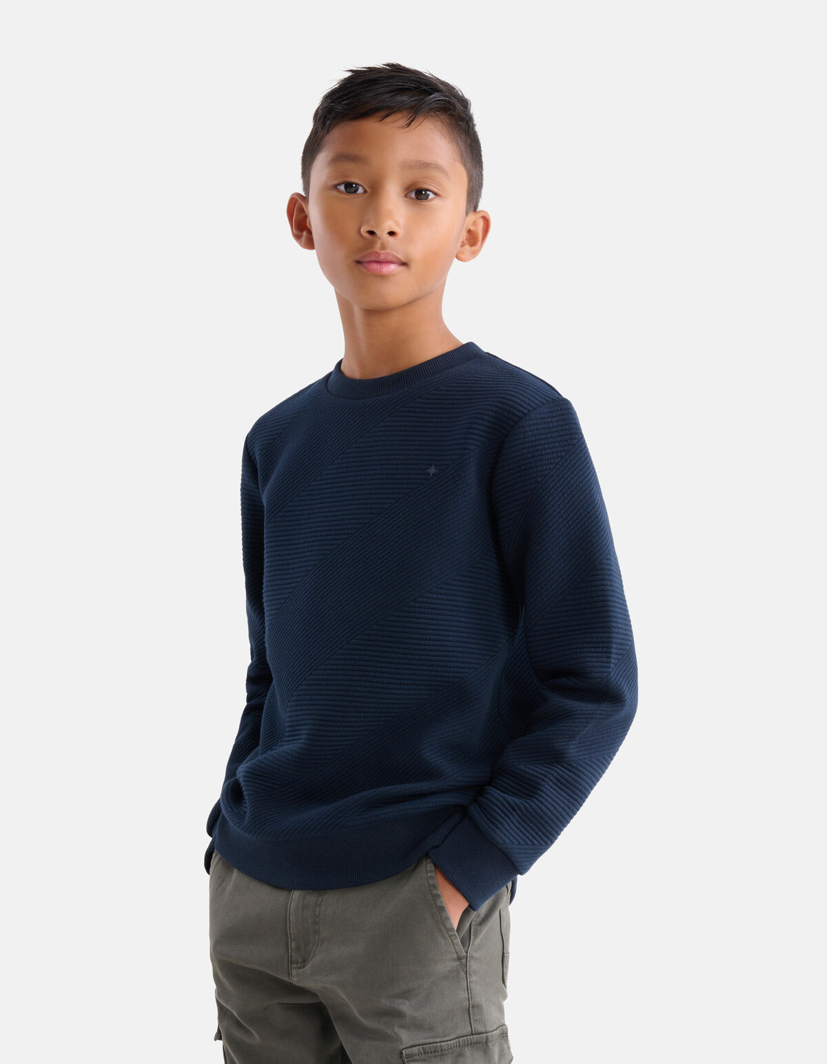 Struktur Pullover Dunkelblau SHOEBY BOYS