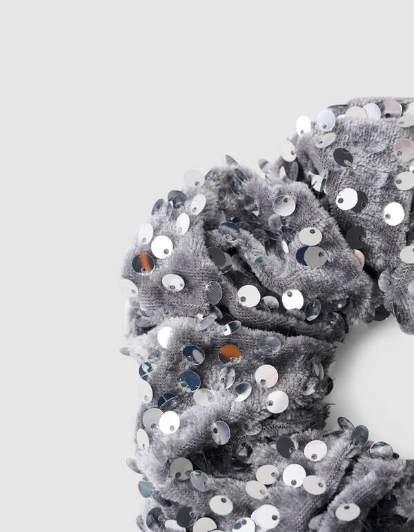 Pailletten-Haargummi Silber SHOEBY ACCESSOIRES